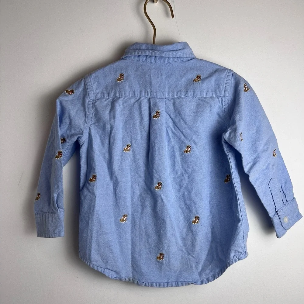 Janie and Jack Embroidered Bulldog Buttondown 18-24 months
